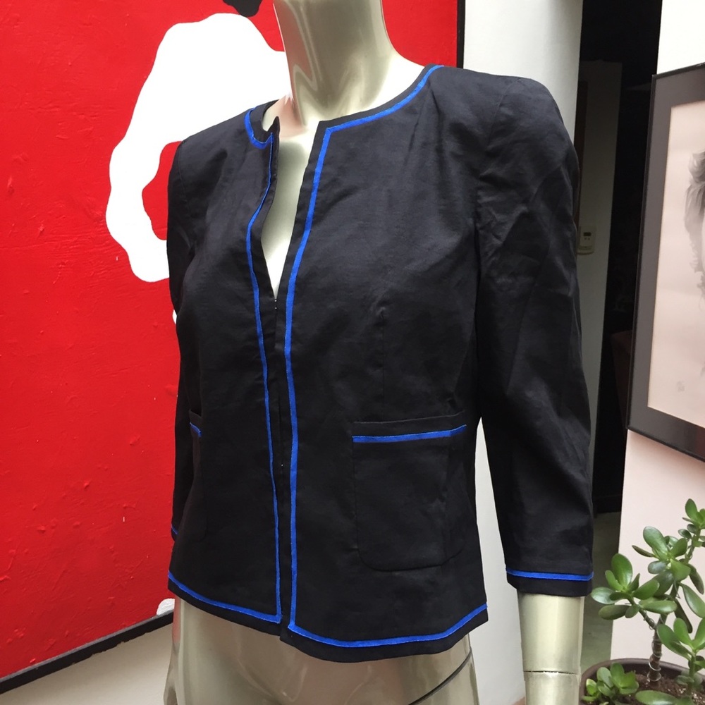 ⚡️DKNY black linen lined gorgeous jacket $425 10